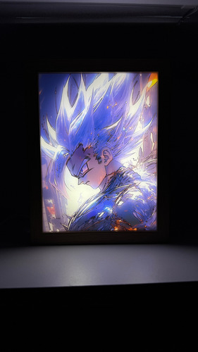 Lámpara Dragón Ball Z Goku Ultra Instinto Cuadro Led Goku Ultra Instinto