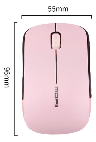 * Ratón Inalámbrico Mofii Go18 En Color Rosa - Marrón