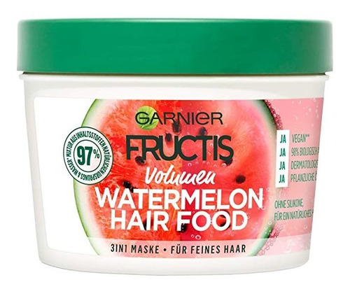 Garnier Mascarilla Capilar Sandía, Mascarilla Hidratante 3.