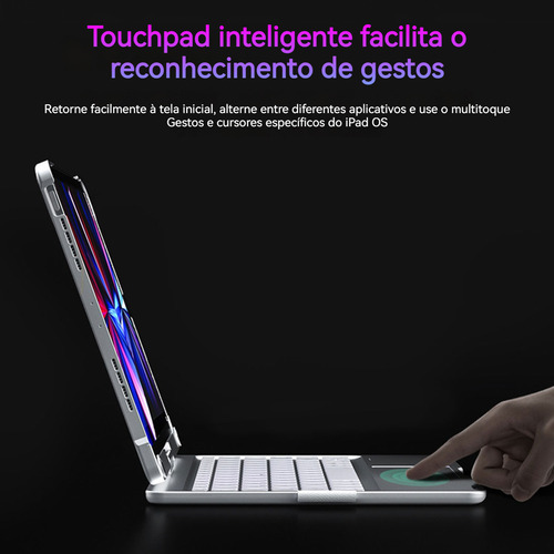 Teclado Magic Keyboard Capa Flip Gira Para iPad Air 11 M2 M3