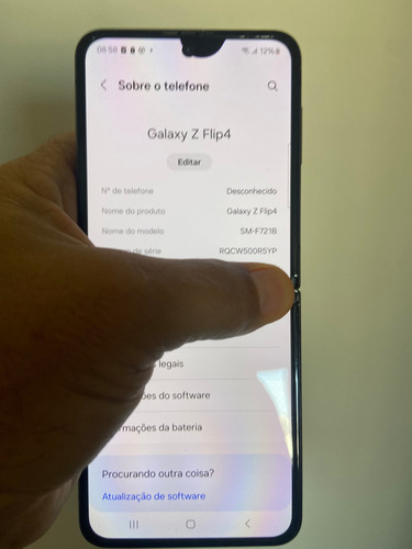 Samsung Z Flip4 5g 128 Gb Preto 8gb Ra Mancha Parte Superior Preto (Usado)