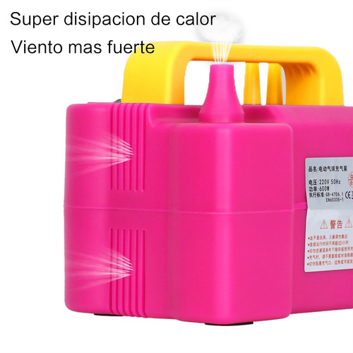 Imagen 4 de 9 de Bomba De Inflar Globo Eléctrica Con Doble Inflador Fiestas