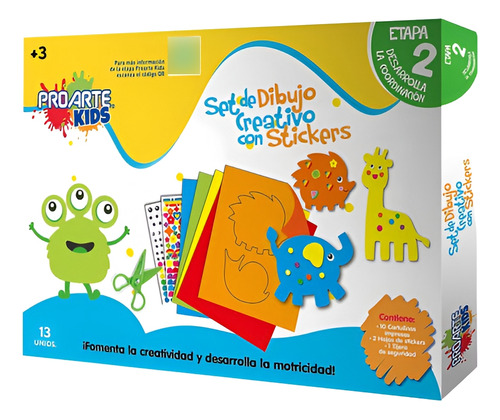 Set Dibujo Creativo Con Stickers Proarte Kids
