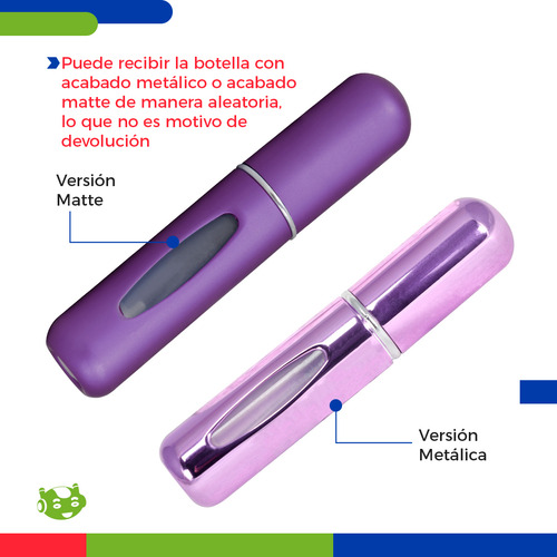 Atomizador Mini De Perfume Portátil Y Recargable Slim Company Spray En Cápsula Para Viaje, Frasco Perfumero Color Lila