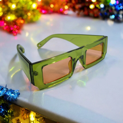 Lentes De Sol Estilo Y2k Fashion Unisex Green Marrón Verde