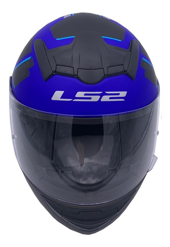 Imagen 2 de 6 de Casco Moto Integral Ls2 352 Ironface Negro Azul Modelo 2021