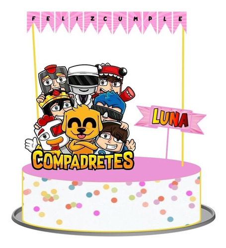 Kit Imprimible Personalizado Compadretes Rosa