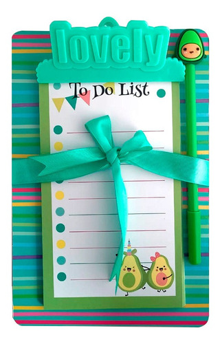 Tabla Recados Respaldo Notas Aguacate Lista Pendiente Kawaii