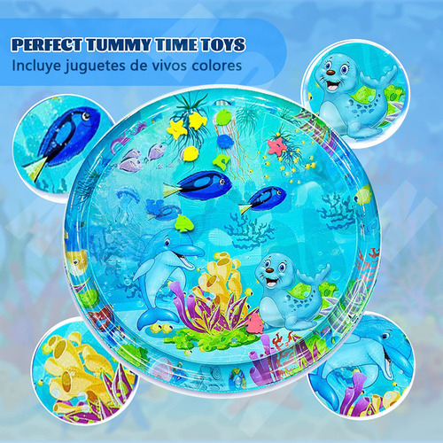 Cojín Tapete Agua Inflable Para Bebes Estimulación Temprana