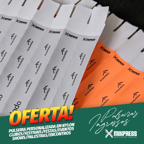Imagem 1 de 6 de Pulseira Identificação Nylon Impressão Simples . 750 Unids