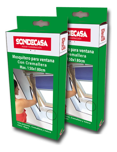 Pack 2 Mosquiteros Sondecasa Velcro Con Cierre  1,5x1,8m