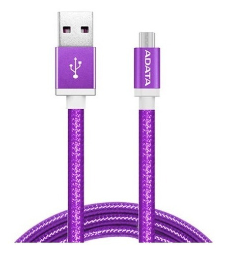 Cable Adata Textil Micro Usb Reversible 2.4a Morado - Adata