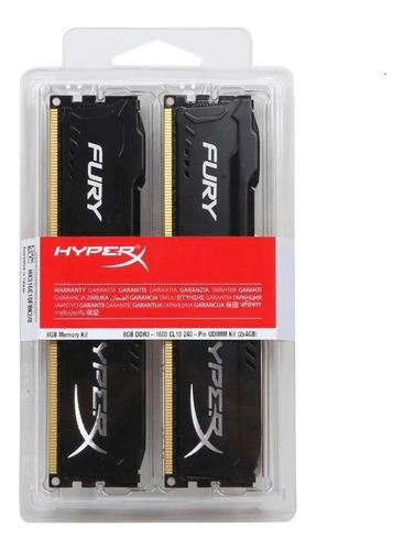 Kit Memoria Ram Hyperx Fury Ddr3 16gb 1600mhz Dimm (2x8gb)