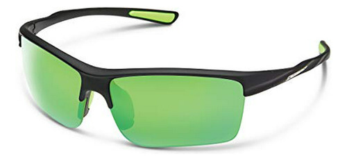 Gafas De Sol Polarizadas  Sable, Negro Mate, Espejo Verde