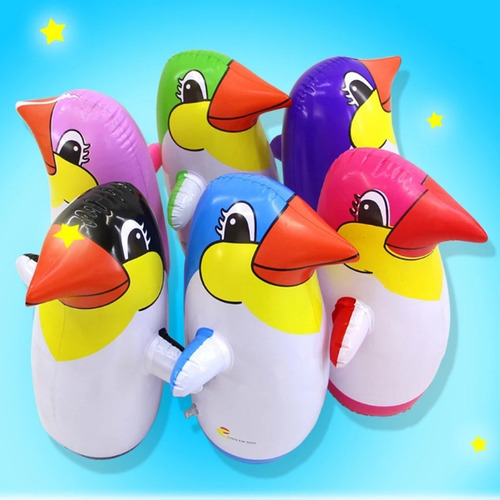 10 Inflable Pingüino Para Golpear Playa 30cm