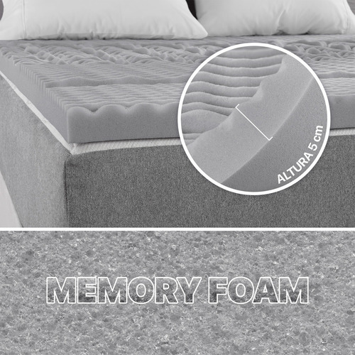 Colchoneta Memory Foam Individual Topper 5 Cm Real Textil