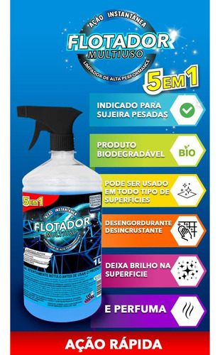 Flotador Mágico 1l Para Sofás Fogões Tênis Sujo Limpa Tudo