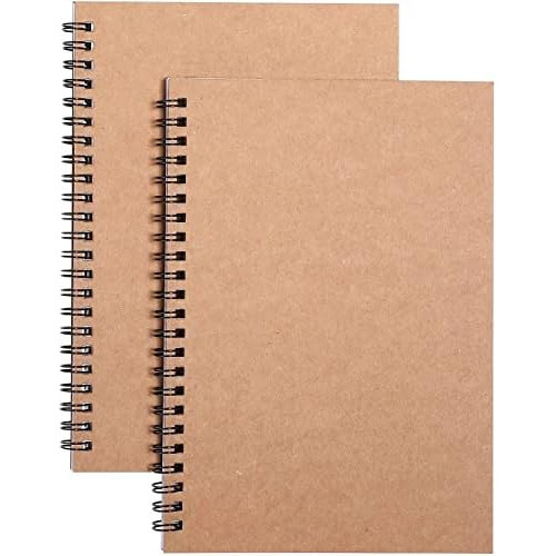 Cuadernos Blanco Espiral, A5 Tapa Gruesa De Papel Kraft...