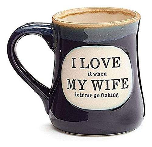 I Love My Wife Porcelain 18 Oz Taza De Café De Pesca Regalo 