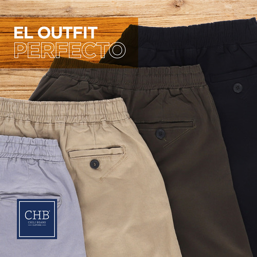 Paquete 2 Pantalones Jogger Hombre Gabardina Casual Comodo