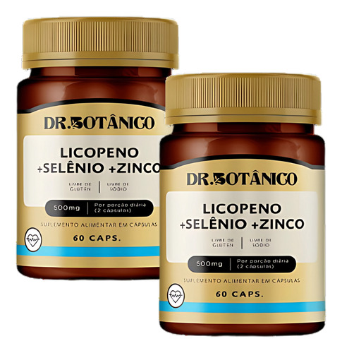 Licopeno + Selenio + Zinco 500mg Dr Botanico 60 Caps Sem Sabor