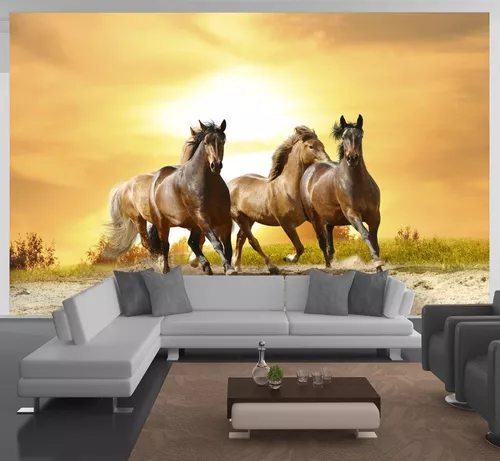 Papel De Parede Paisagem Animais Cavalo Pulando Céu M² Anm84