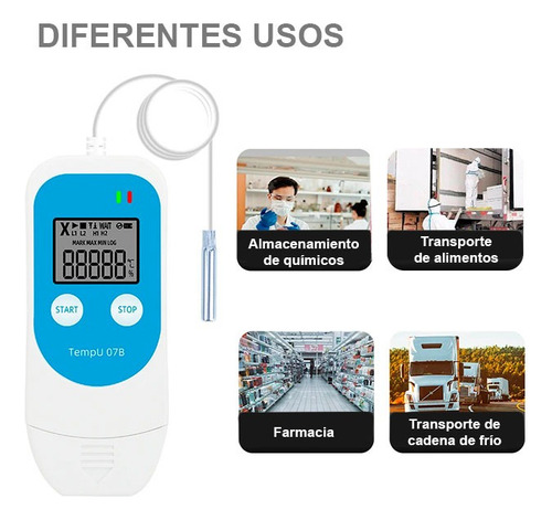 Registrador Temperatura Humedad Data Logger Usb Tempu 07b