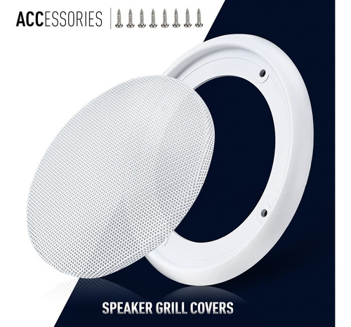 Facmogu 2pcs 8in White Ceiling Speaker Covers, Surface Mount