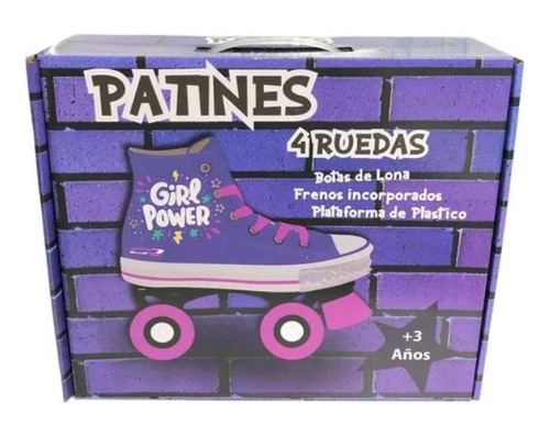 Patines 4 Ruedas Girl Power Con Freno Isakito Ik0300