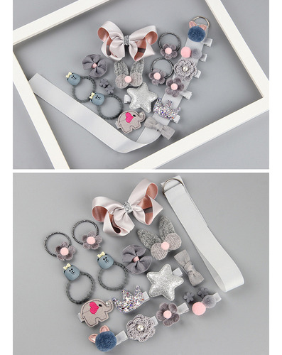 Set De 18 Accesorios Para El Cabello De Niña: Pinzas, Corbat