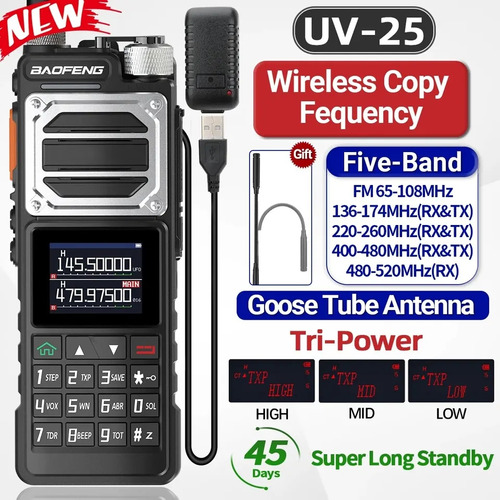 Radio Baofeng Uv25 Multibanda Tactico 10w Vhf Uhf 2024 Copy