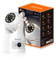 Comprar Basike Câmera de Segurança Interna 2K Dupla Lente - Rotação 360°, Detecção de Movimento, Visão Noturna, WiFi 2.4GHz e Áudio Bidirecional - Monitor para Bebês e Pets com Aplicativo