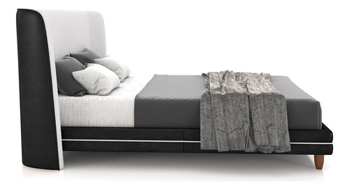 Cabeceira Nilo 160cm Cama Suném Couríssimo Preto Bouclê Cru
