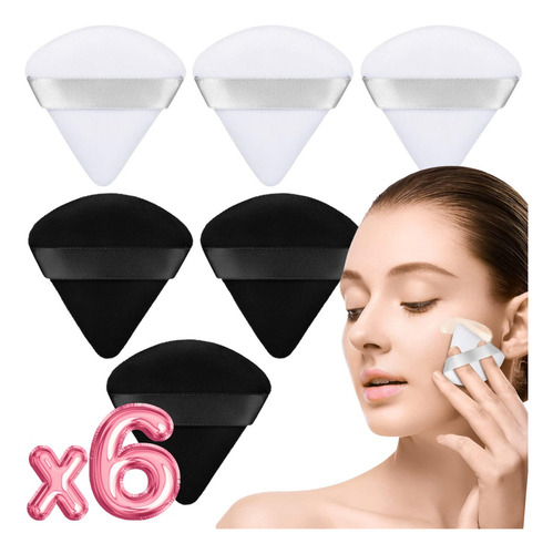 Esponja Facial Maquillaje Polvo Base Contorno Corrector 6pzs Tipo De Piel Todo Tipo De Piel