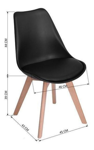 Imagen 2 de 6 de Set 4 Sillas Tipo Eames Tulip Asiento Acolchado Comedor Sala