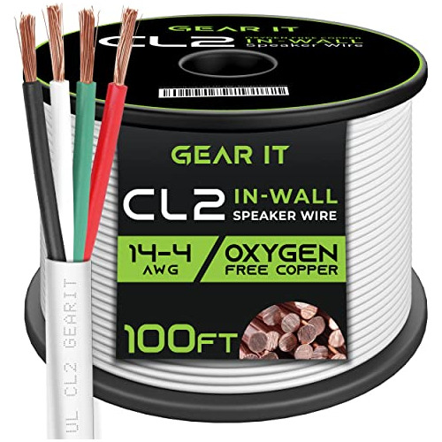 Gearit Cable De Altavoz 14/4 (100 Pies) Calibre 14awg, Segur