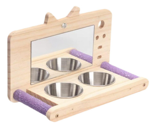 Perca De Loro De Pájaros, Accesorios De Jaula Con Tazas De