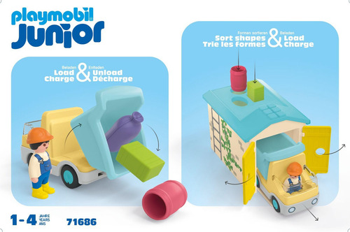 Bloques Playmobil Junior Camión De Construcción Con Garaje