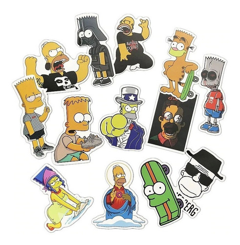 Set Calcomanias 100 Stickers Lisa Marge Bart Los Simpsons