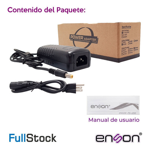 Fuente De Poder Para Cámara 12vdc 5amp Ps-1250 Enson