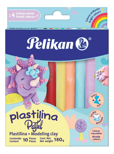 Plastilinas Pelikan Surtidas- Kit X 4 (180 G)