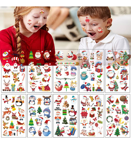 116 Piezas Tatuaje Temporal De Navidad Para Niños Santa Clau