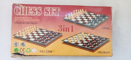 Juego Ajedrez Y Dama Chess Set 3 In 1