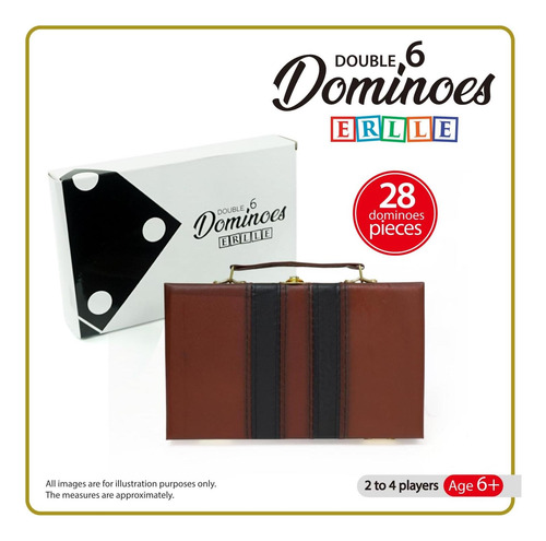 Erlle Juego De Dominó Jumbo Double, Jumbo Con Estuche De De