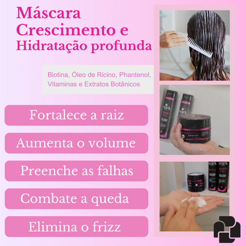 Máscara Cresce Fortalece Cabelo Tratamento Antiqueda Capilar