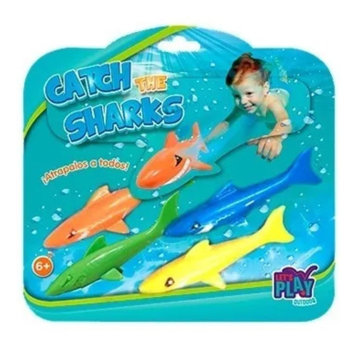 Juego De Agua Catch The Sharks 4 Tiburones Para Pesca Baño