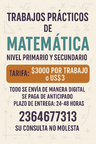 Trabajos Prácticos De Matemática - Primaria Y Secundaria - E