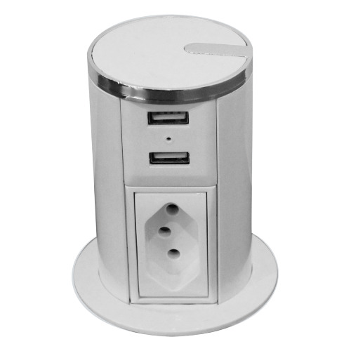 Caixa Tomada Torre Automatica 2 Usb E 1 Tomada Pad Abnt Brcr