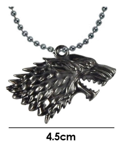 Imagen 3 de 4 de Collar Stark Dije Lobo Game Of Thrones Juego De Tronos Snow
