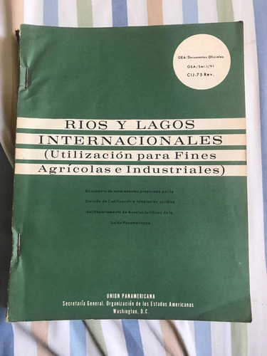 Libro Ríos Y Lagos Internac. Fines Agrícolas E Industriales